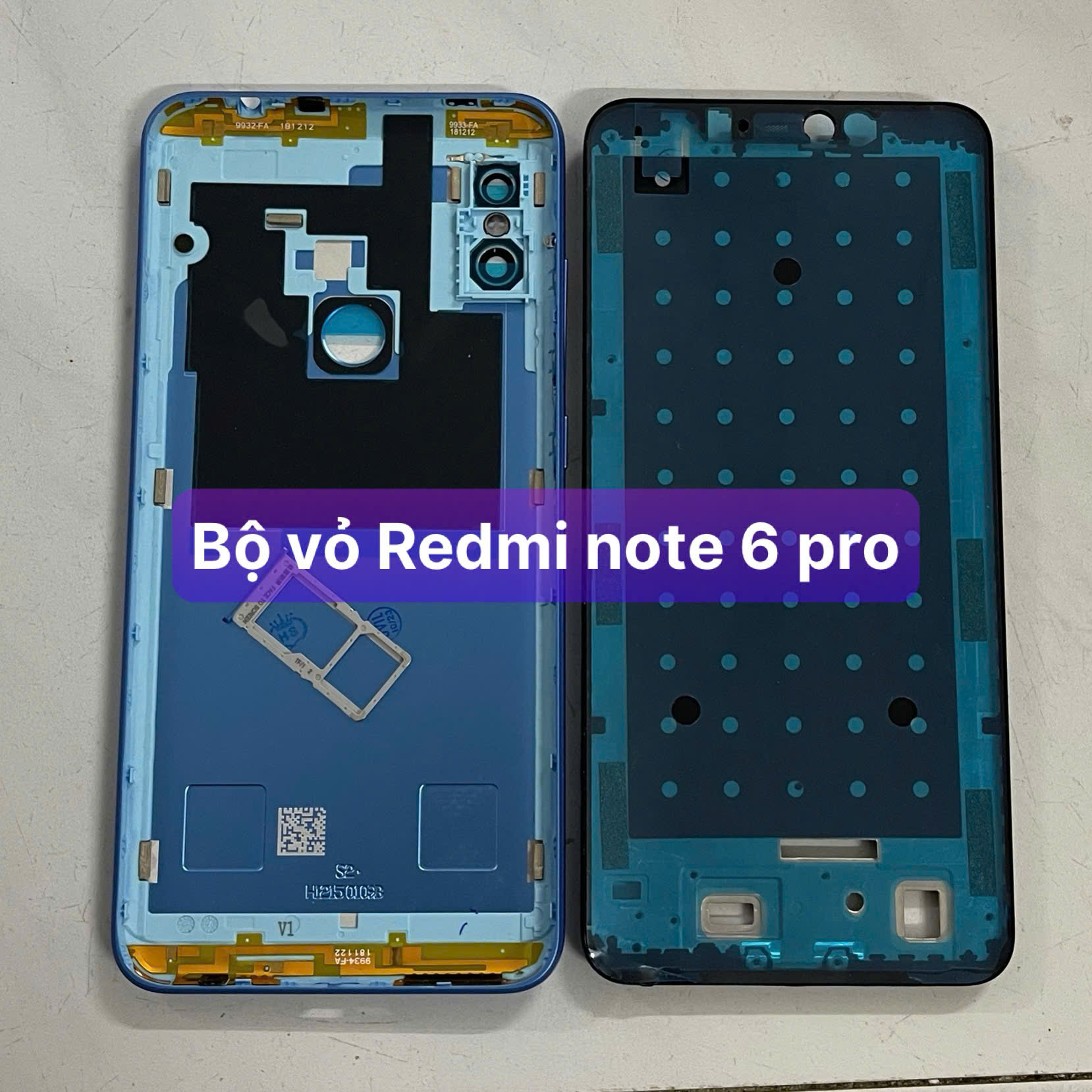 bộ vỏ xiaomi Redmi note 6 pro (zin) kèm khay sim