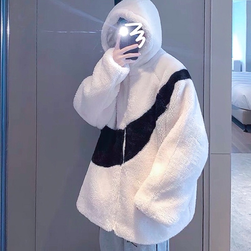 ÁO LÔNG CỪU MŨ NIKKEA  THỜI TRANG NAM NỮ THIẾT KẾ CHẤT LƯỢNG CAO, Áo lông 4 vạch, áo lông 3 sọc, áo khoác sọc tay, áo khoác lông 4 sọc, áo khoác tai gấu, áo khoác lông kẻ caro