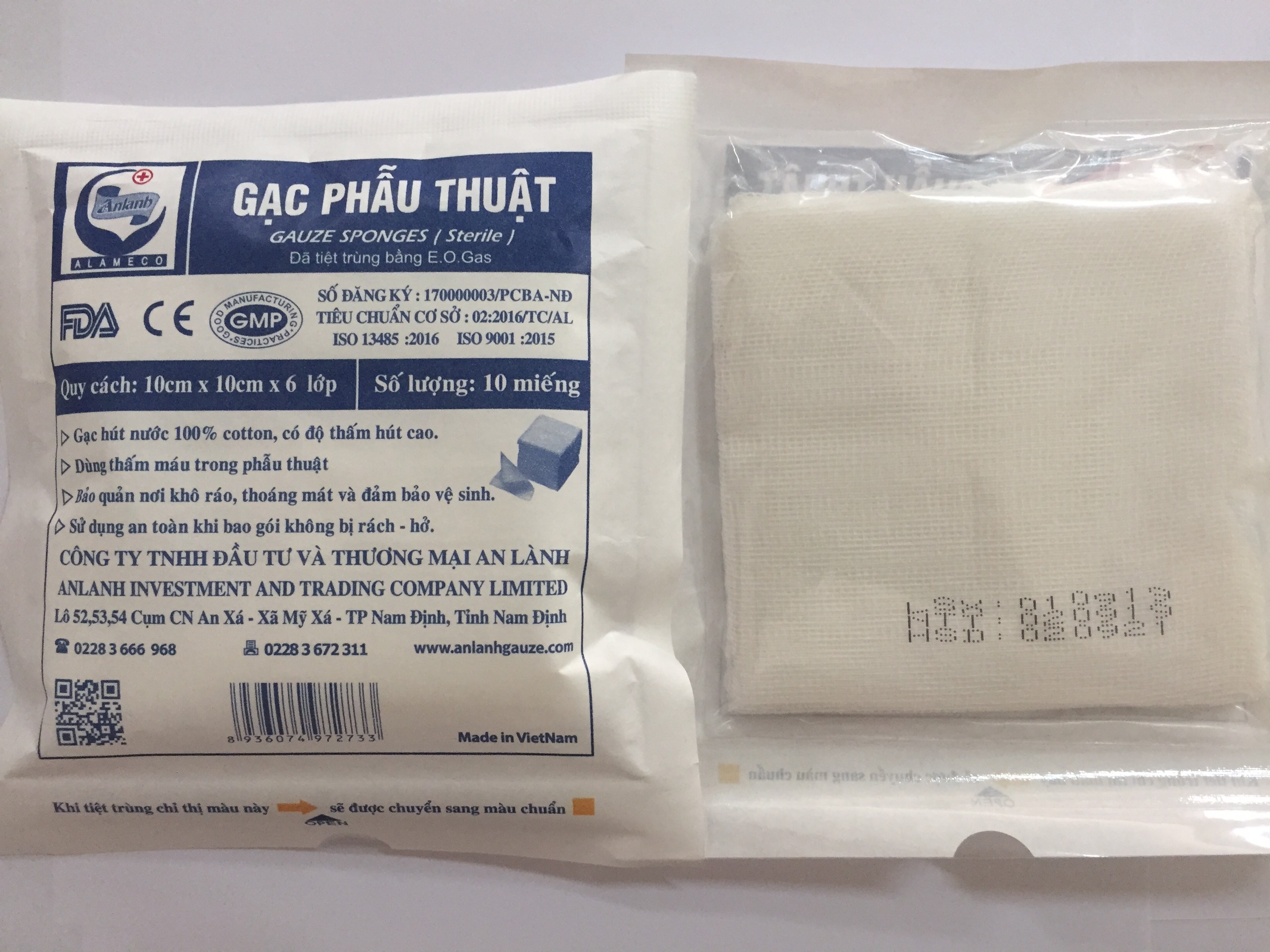 10cm x 10cm x 6 layers surgical medical gauze