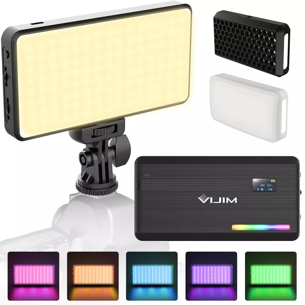 Đèn led mini cho điện thoại, máy ảnh, máy quay phim ulanzi vijim vl196 led rgb