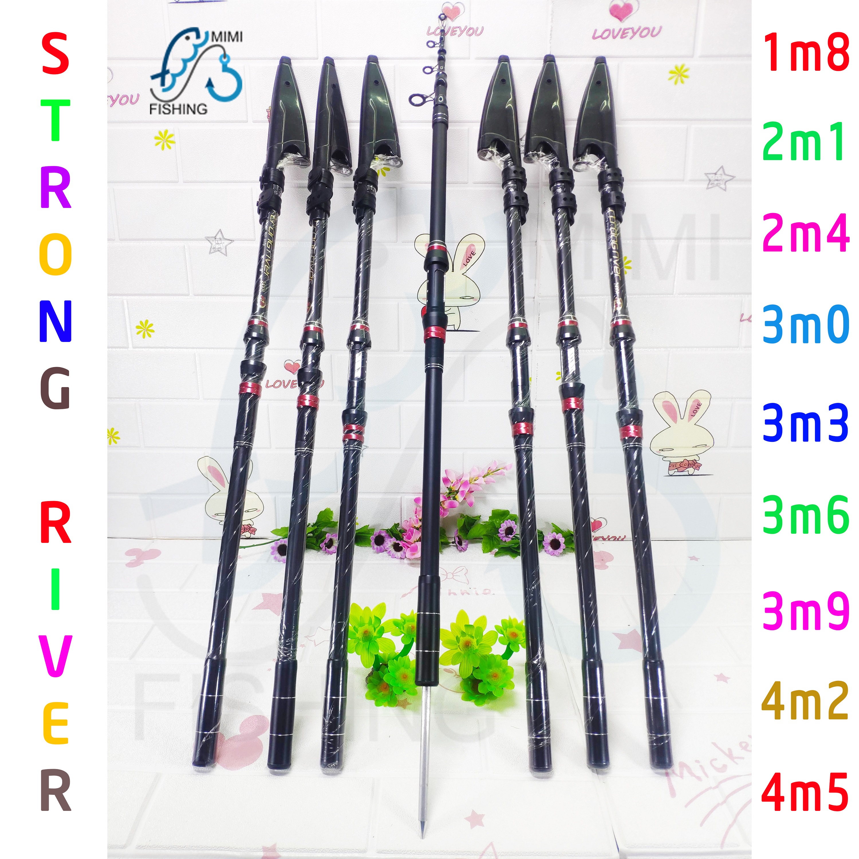 Cần câu máy carbon chất lượng cao Strong River 2m4 , Cần câu rút 2m4, Cần câu biển 2m4, Cần câu Cacbon