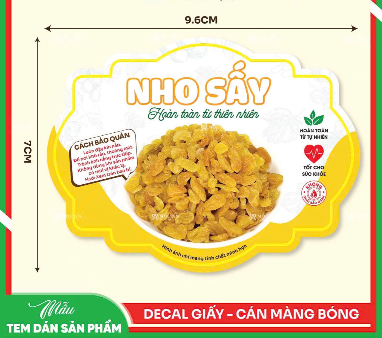 50 tem dán "Nho sấy" - 7x9,6cm