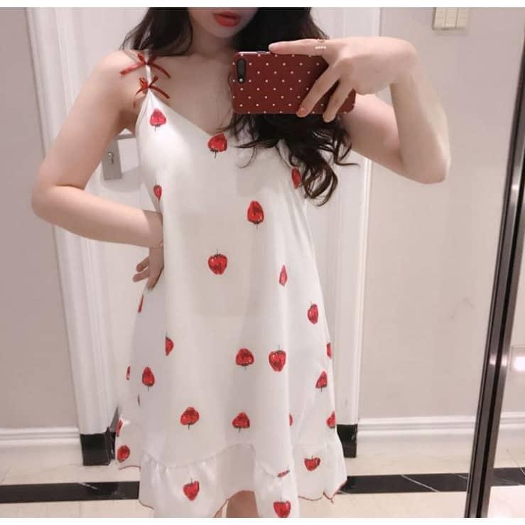Váy Mặc Nhà/Đi Ngủ Có Lót Bra Kèm Bịt Mắt