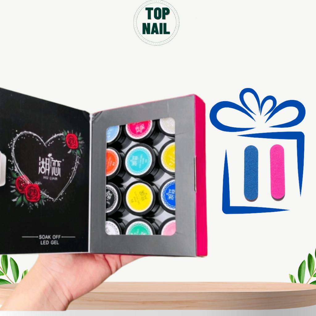 Sét gel vẽ trang trí móng nail siêu đặc , Set sơn gel vẽ móng tay tạo hình hoa lá kẻ nét 12 màu cơ bản