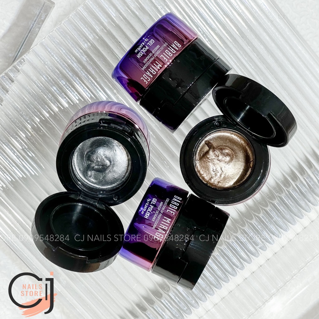Gel nhũ vẽ móng siêu sáng Barbie Mirage cao cấp, Gel nhũ vẽ móng vàng bạc