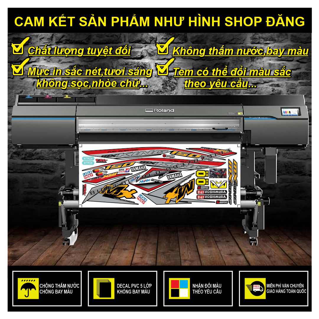 [SÀI GÒN-Q12] TEM RỜI EXCITER 150 MX KING 2 PHỐI ĐỎ ĐEN