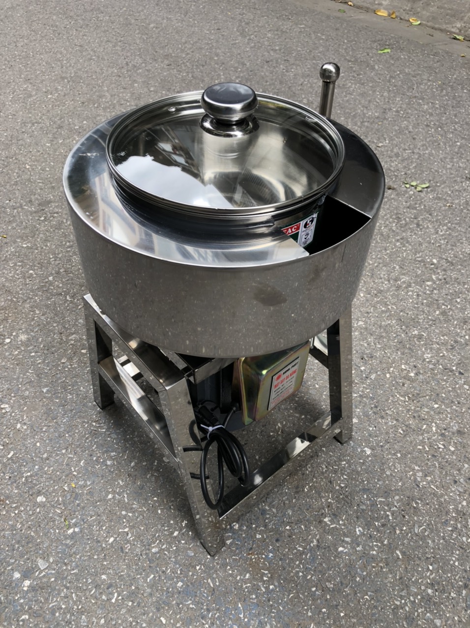 Máy xay giò, máy làm chả cá khung Inox nồi 22cm có bao đá - motor 1.1KW lõi đồng 100%