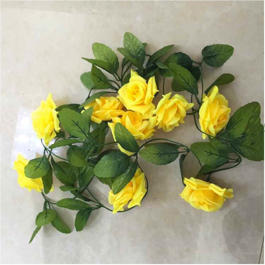 Set 5 dây Hoa hồng leo trang trí siêu đẹp dài 2.4m - hoa giả- hoa lụa cao cấp