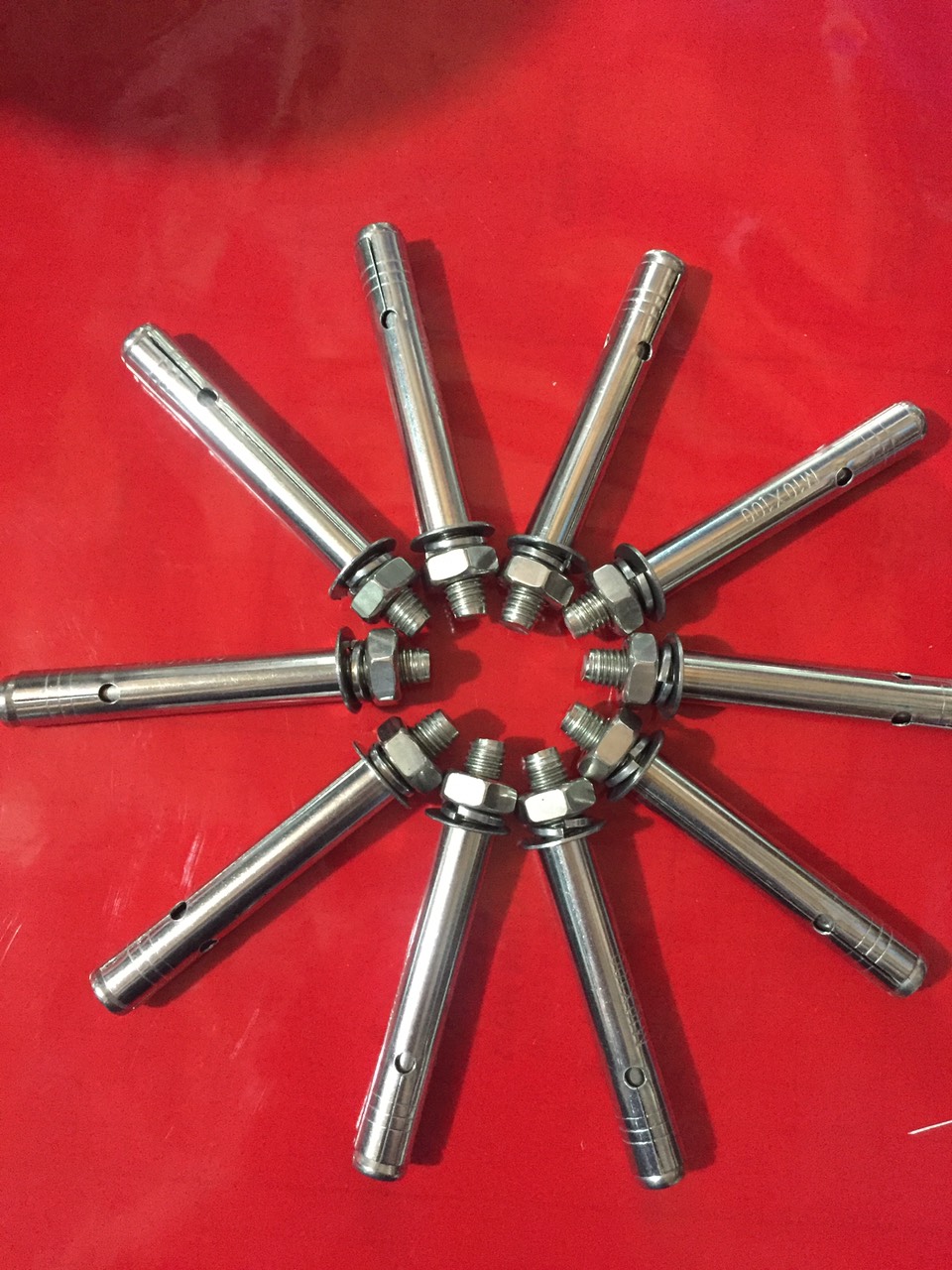 Bộ 10 nở inox m10x100, nở inox,10 nở đinh inox