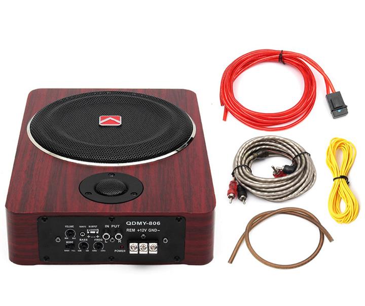 Loa Sub gầm ghế Ô tô Bass 8  vân gỗ sang trọng K-F808
