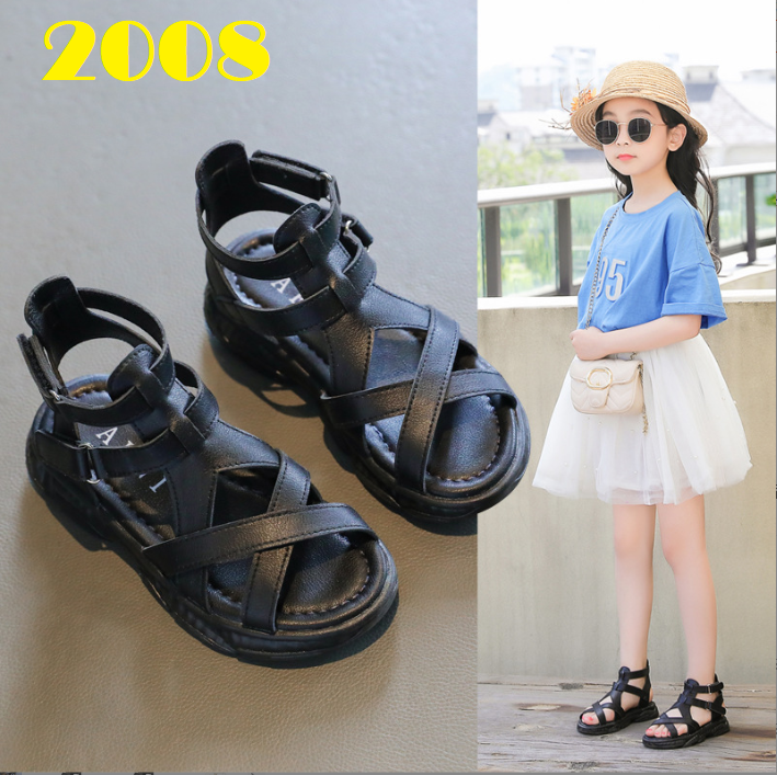 giày chiến binh cực chất cho bé gái M2008 trắng đen
