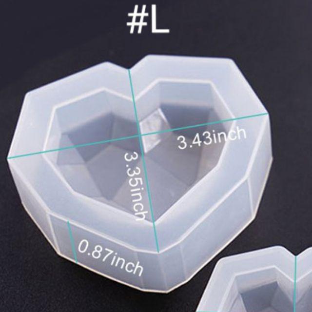 Khuôn Silicon Hình Trái Tim 3D Làm Handmade