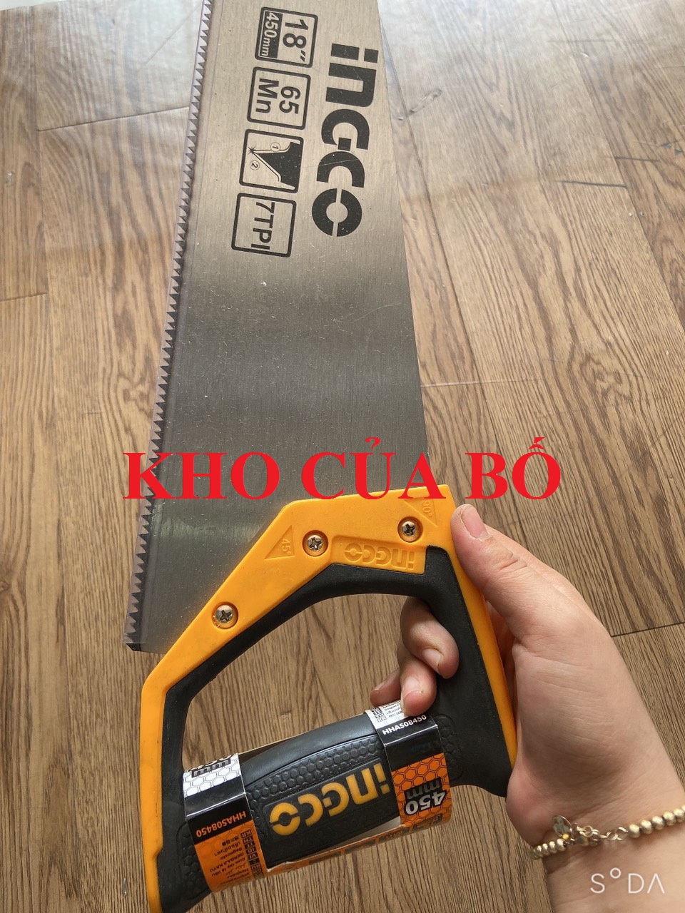 Cưa tay lá liễu (450mm) Ingco HHAS08450