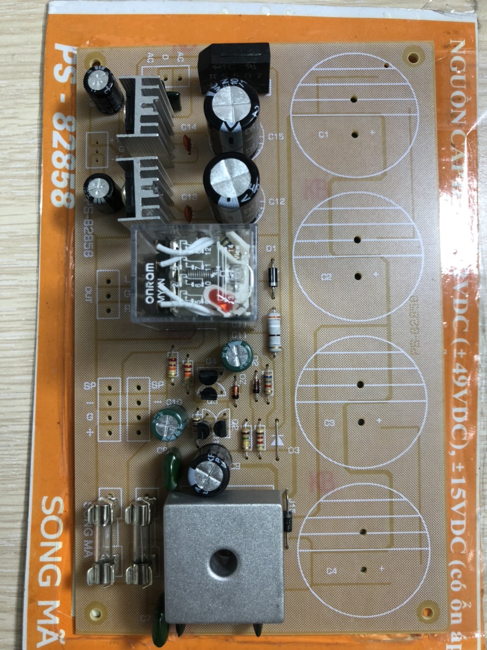 MẠCH NGUỒN AMPLY 4 TỤ VÀ BẢOVỆ LOA
