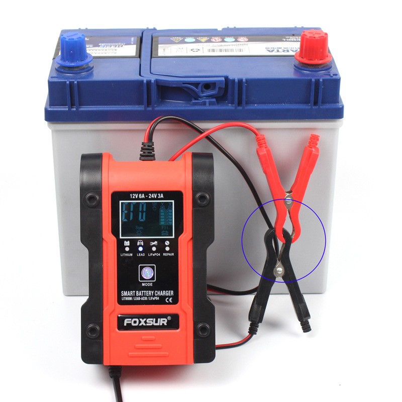 Sạc bình ắc quy 12v 24v 150ah foxsur sạc pin lithium lifepo4 khử sunfat thông minh tự ngắt khi đầy