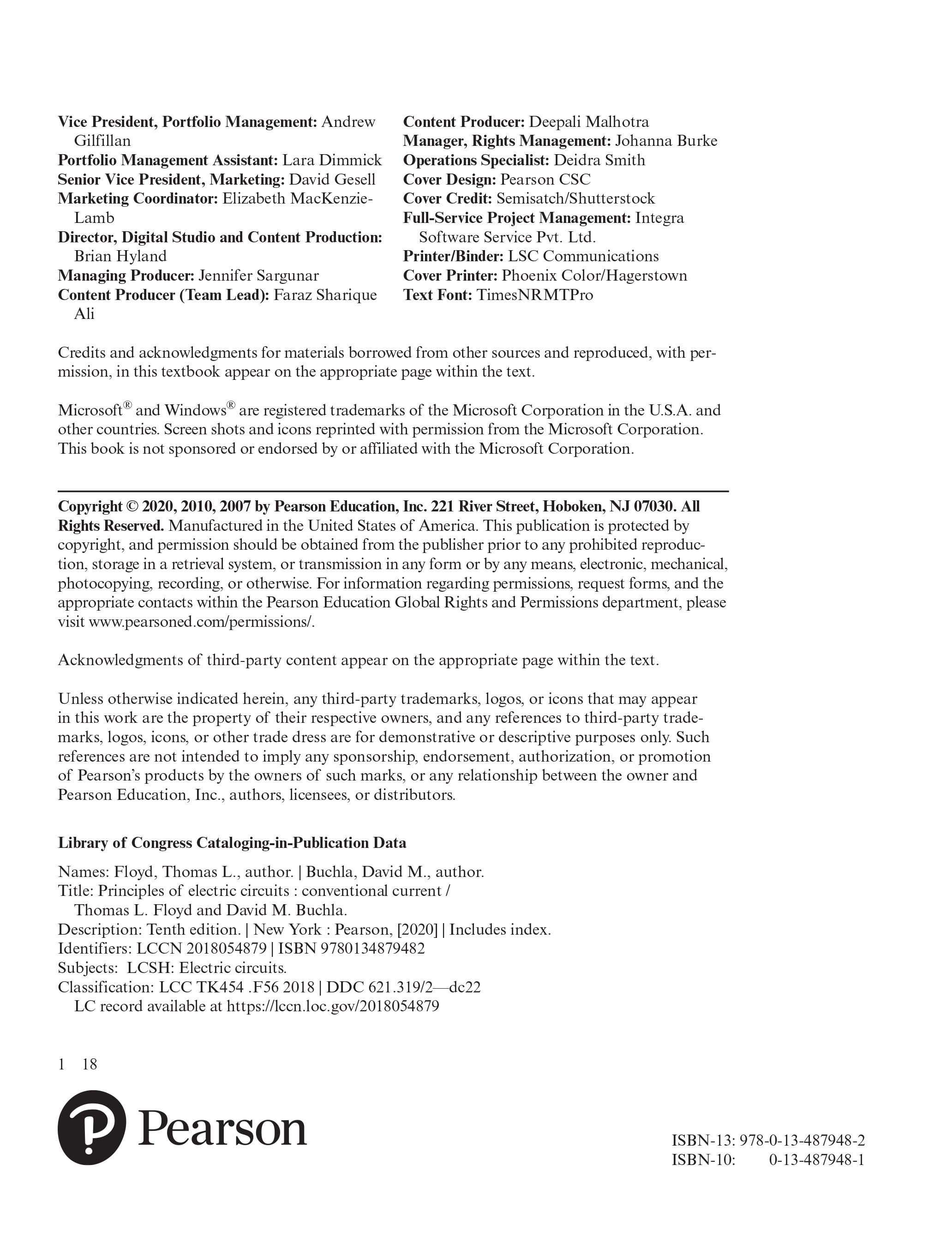 Principles of Electric Circuits 10th ed