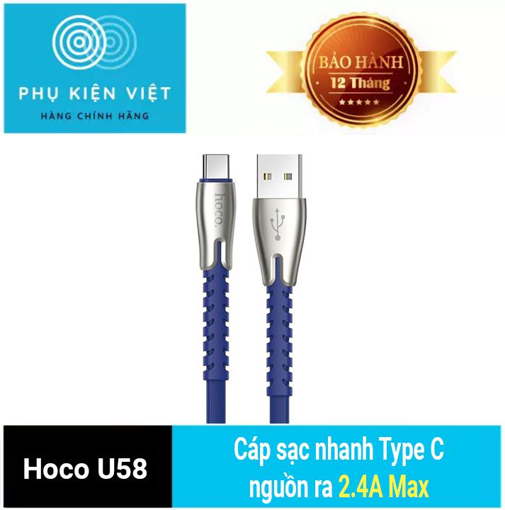 [HCM]Cáp sạc nhanh Hoco U58 CORE Type C nguồn ra 2.4A Max