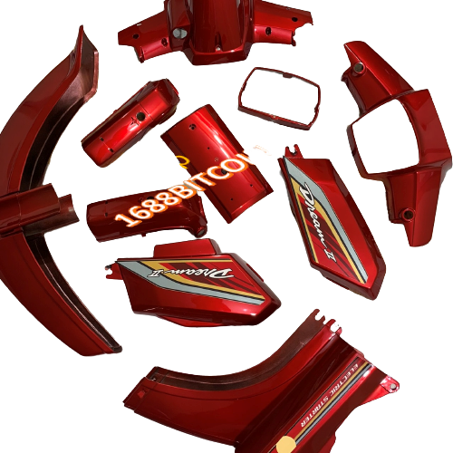 Dàn áo xe Dream 2 - Tàu -Thái -Việt màu Đỏ - Bộ yếm vỏ nhựa xe Dream  giá rẻ  ,nhựa ABS nguyên sinh LOẠI ĐẸP