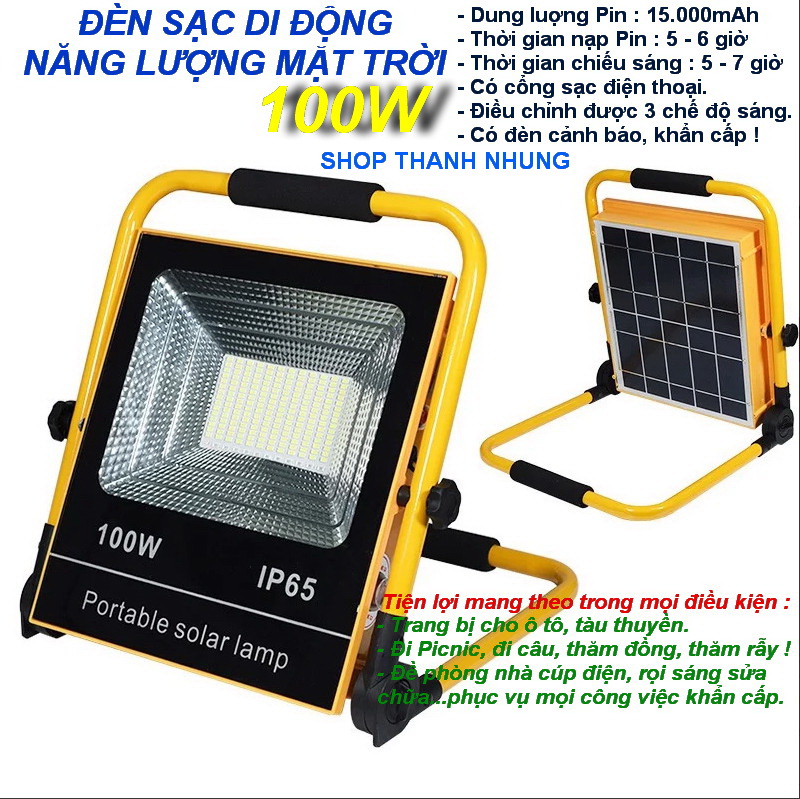 [HCM]ĐÈN SẠC NĂNG LƯỢNG DI ĐỘNG 100W