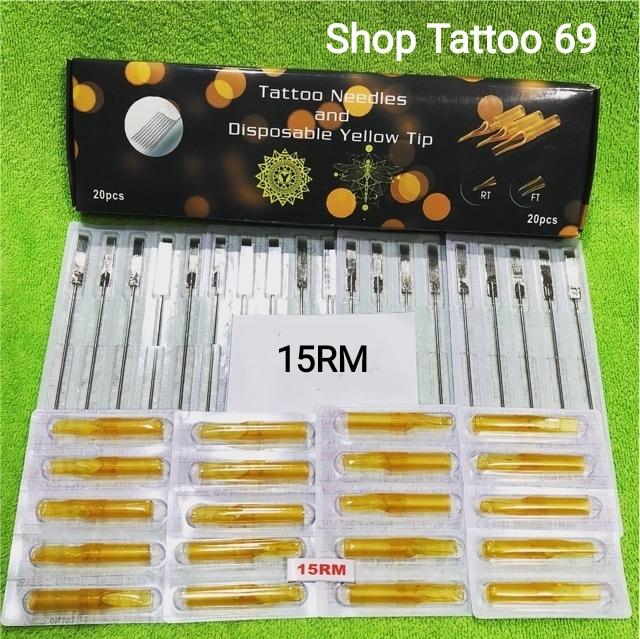 Bộ Kim xăm và Ngòi 15RM đánh màu ( 20 kim + 20 ngòi )
