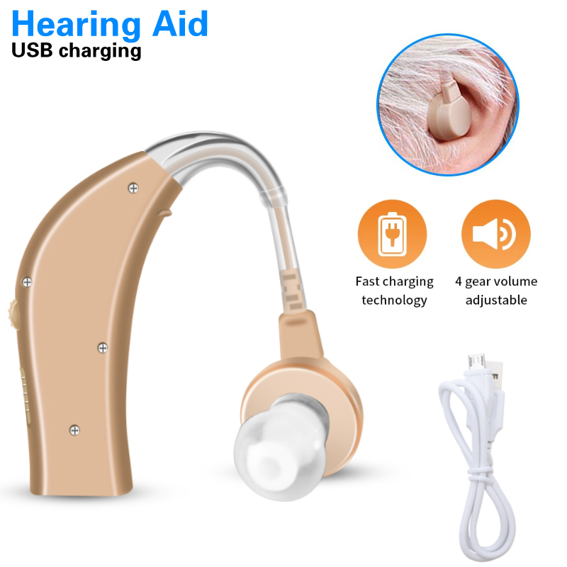 Network Sonic Máy trợ thính không dây-Máy trợ thính cao cấp Bộ khuếch đại âm thanh hỗ trợ thính giác có thể sạc lại USB