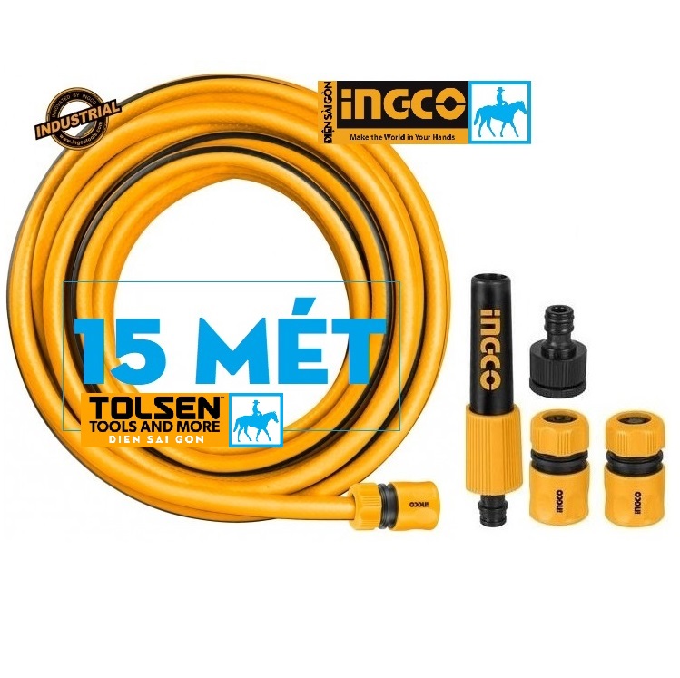 Bộ 15 mét ống nhựa pvc fi21 khớp nối ống vòi xịt rữa tưới cây ingco hph2001 hhcs05122
