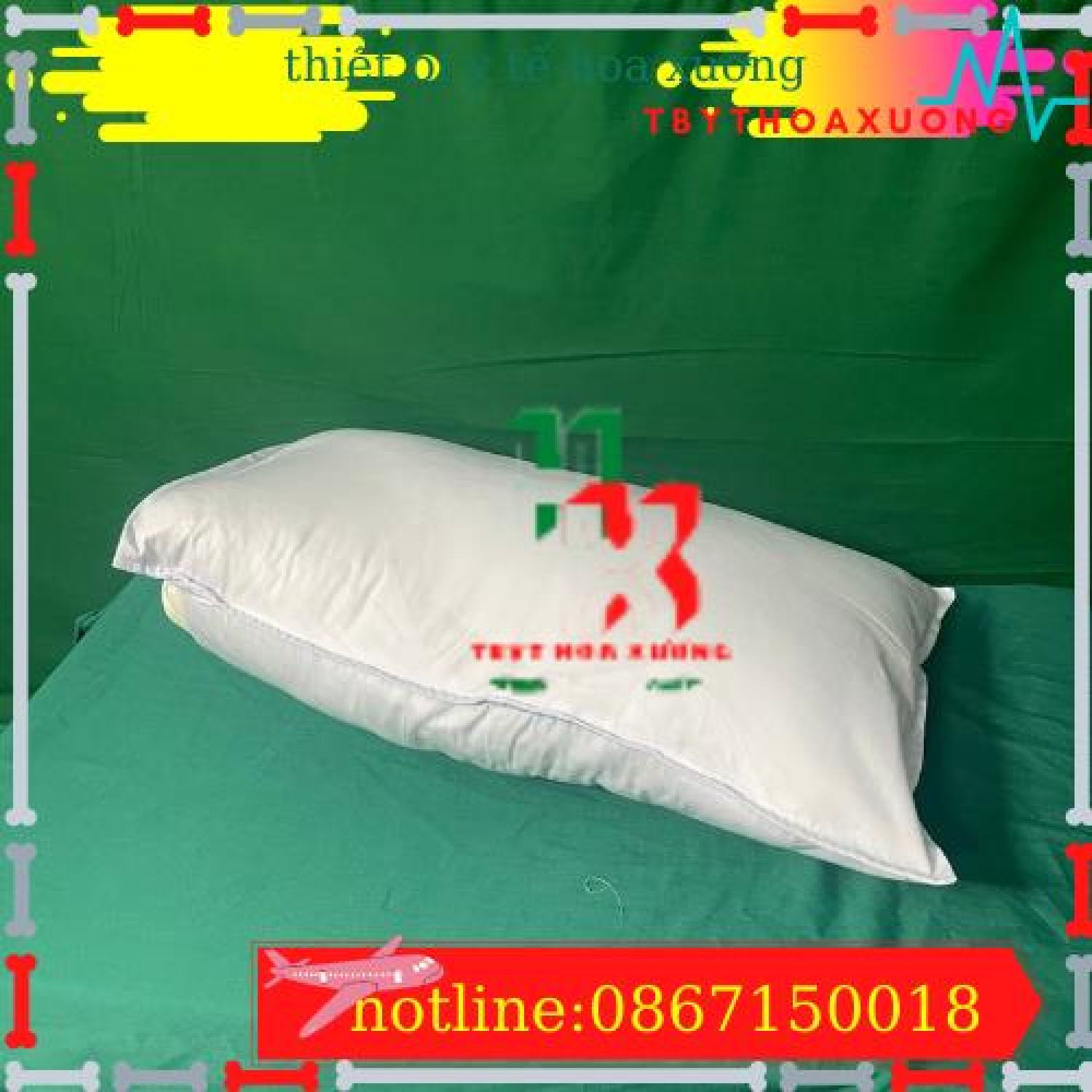 Vỏ Gối y tế màu trắn-,màu xanh