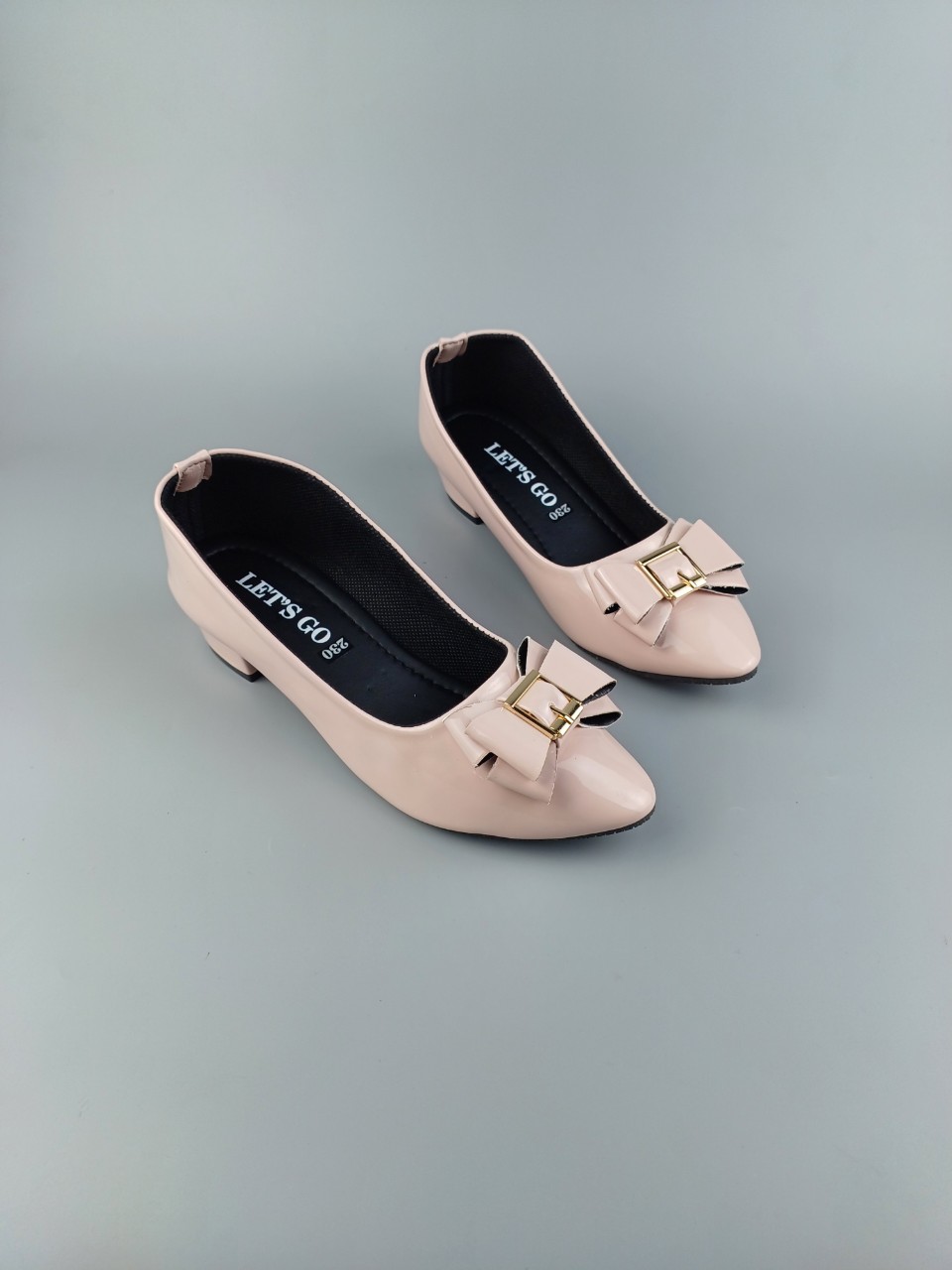 GIÀY BÚP BÊ ĐÉ 3cm PHỐI NƠ