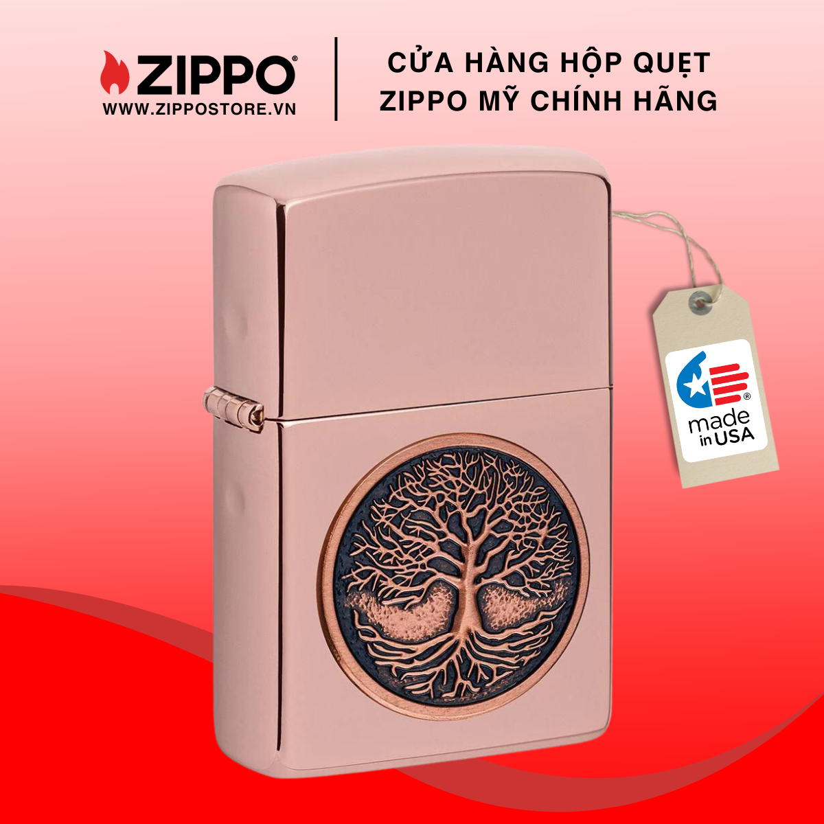 Bật Lửa Zippo Tree of Life Emblem 49638