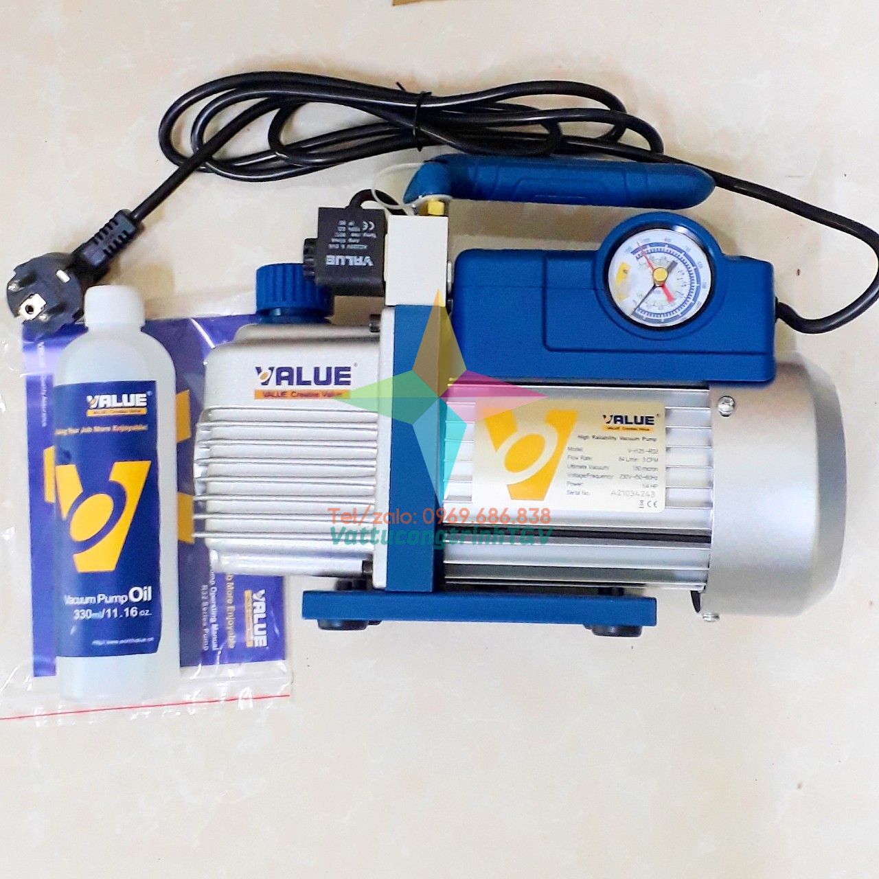 Máy hút chân không VALUE V-i125-R32  công suất 3.0 CFM
