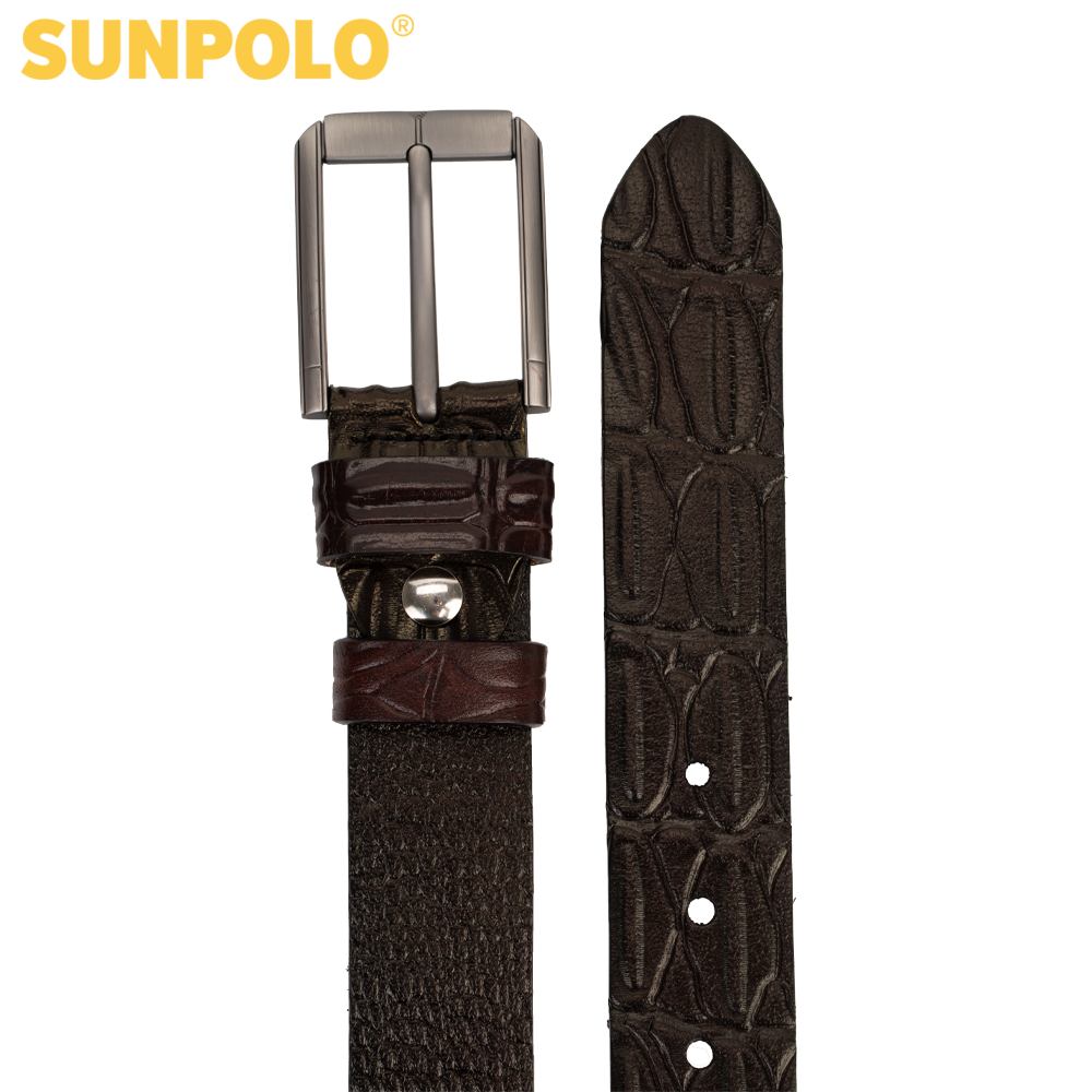 Thắt lưng nam da bò SUNPOLO khóa lỗ BSBK52