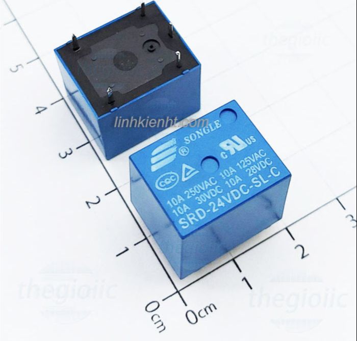 Relay 5v 12v 24v rơ le 5 chân 10a srd-05 12 24vdc-sl-c