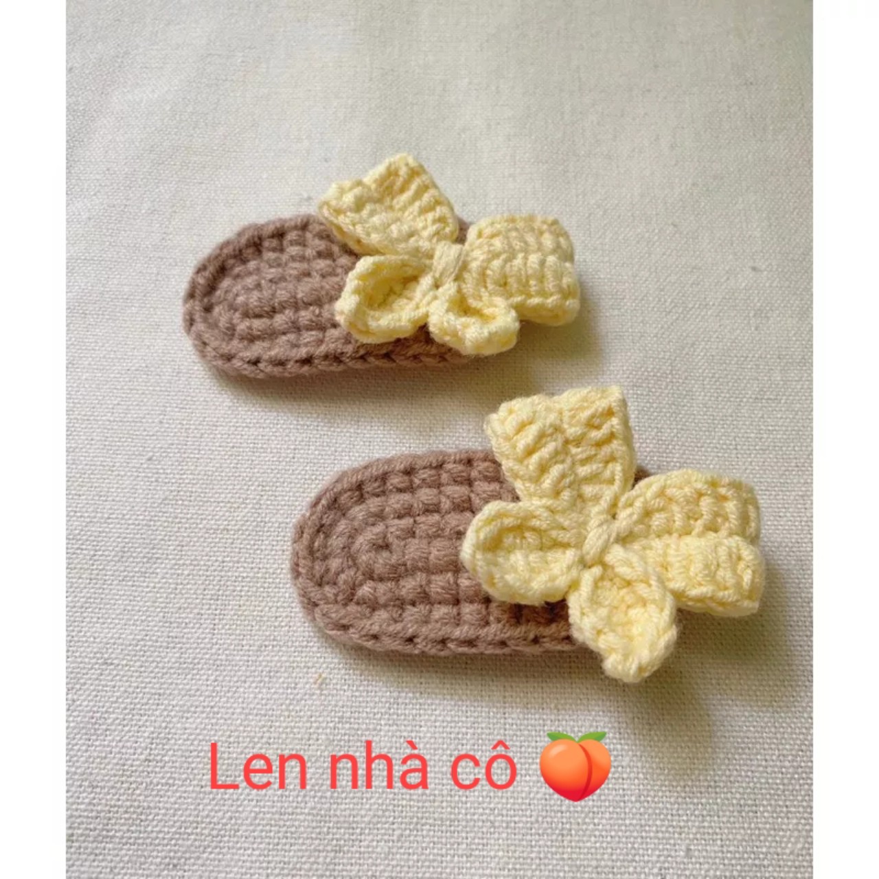 [ Handmade ] KẸP TÓC LEN HÌNH NƠ