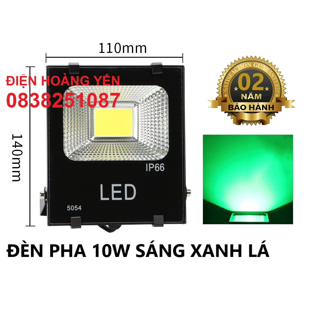 Đèn Led pha 10w ( ánh sáng màu xanh lá )