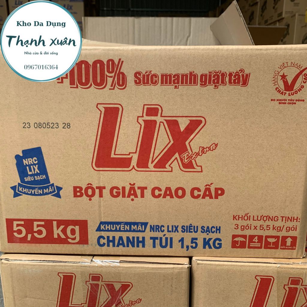 Bột giặt Lix Extra hương hoa 5.5kg (khuyến mãi ngẫu nhiên )