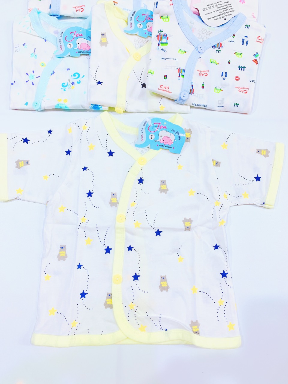 [HCM]Áo Sơ Sinh Tay Dài Jou Bông 100% Cotton MềmMịn-CHÍNH HÃNG-Quần Áo Trẻ Em Sơ Sinh 0 12 Tháng