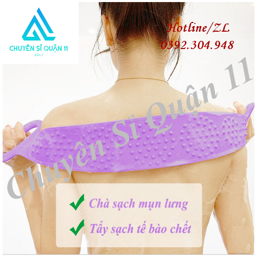 Silicone waist scrubber 2-sided silicone bathing belt