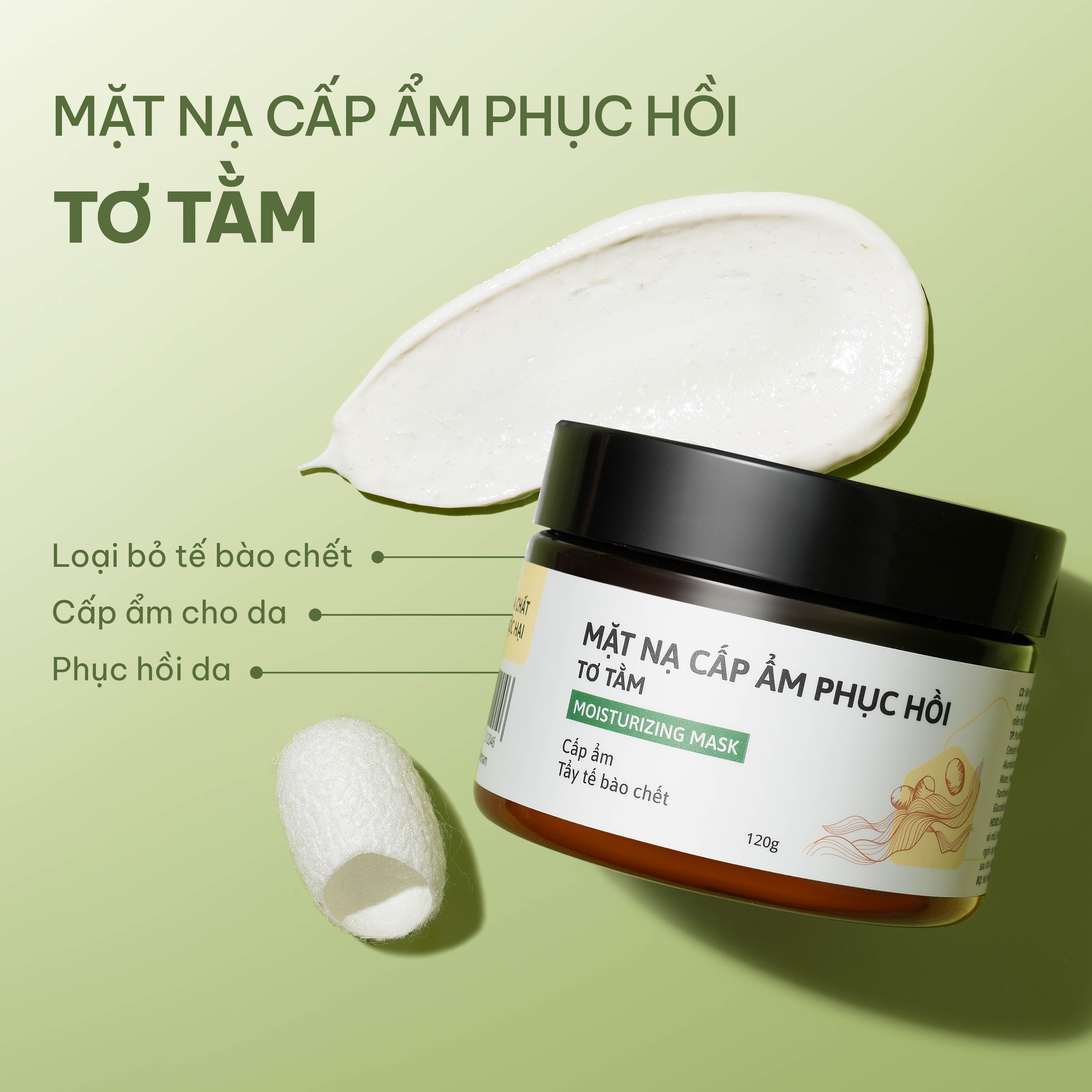 Mặt Nạ Đất Sét Cấp Ẩm Tơ Tằm Phục Hồi Da Cỏ Mềm 120g