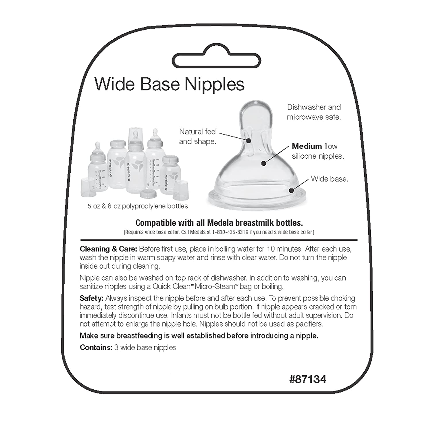 Núm ti bình sữa Medela size S, M