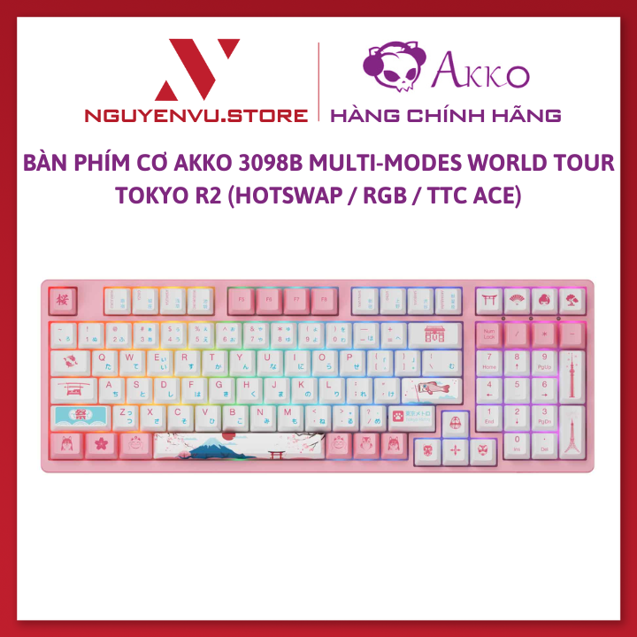 Bàn phím cơ AKKO 3098B Multi-modes World Tour Tokyo R2 Hotswap RGB TTC Ace