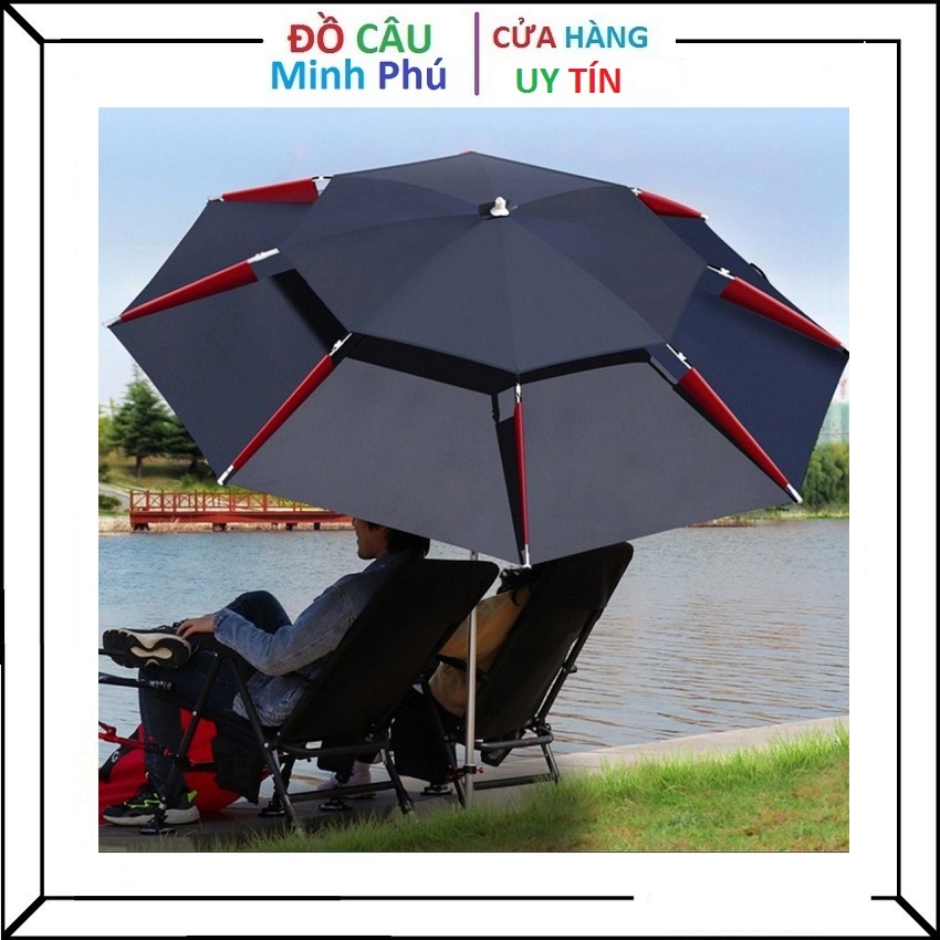 Ô Dù câu cá che nắng mưa, dã ngoại, Ô 2 tầng nhiều màu sắc, Ô cao cấp - T1999