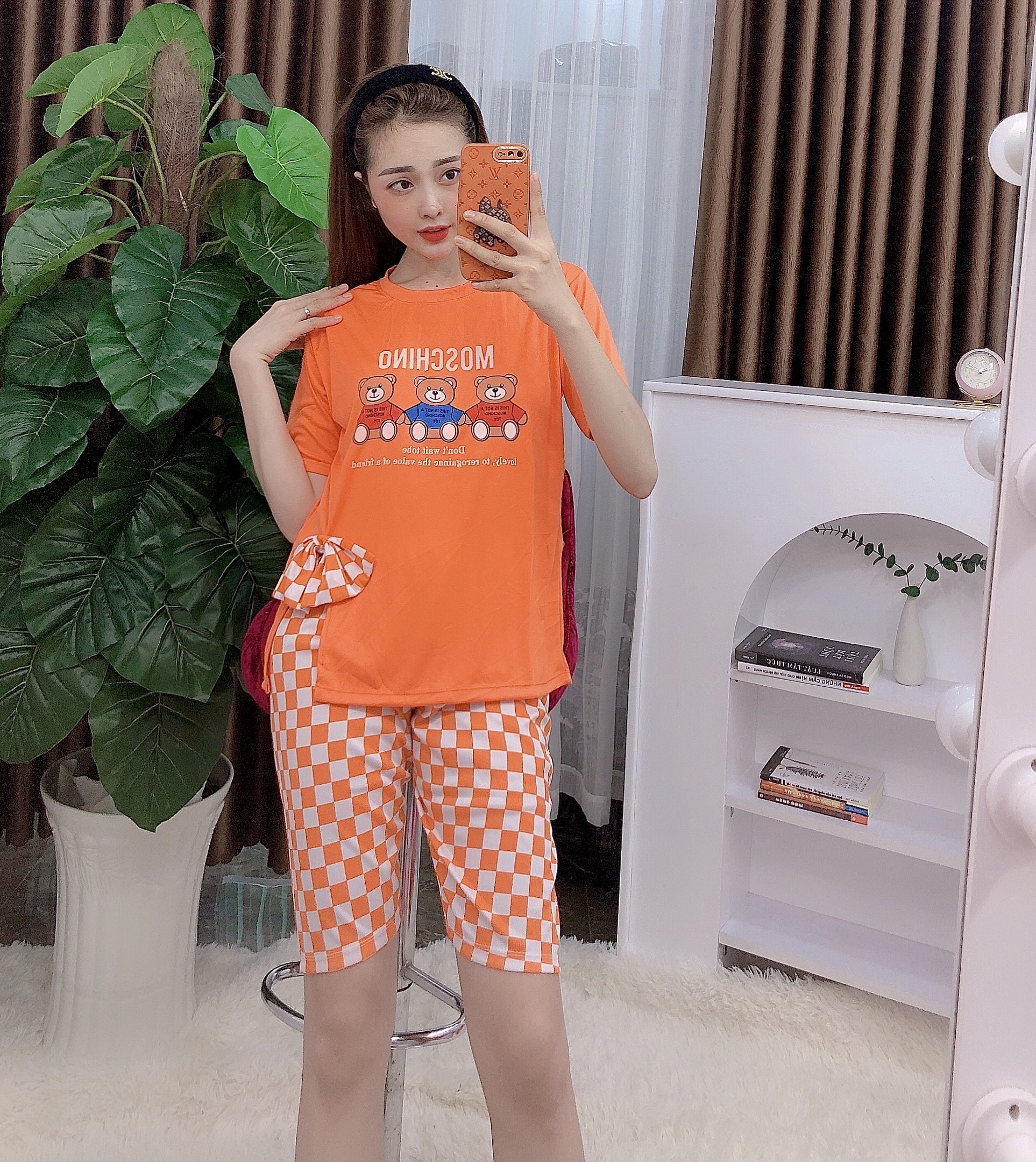 Set lửng thun cotton 3 gấu moschino (<58kg)