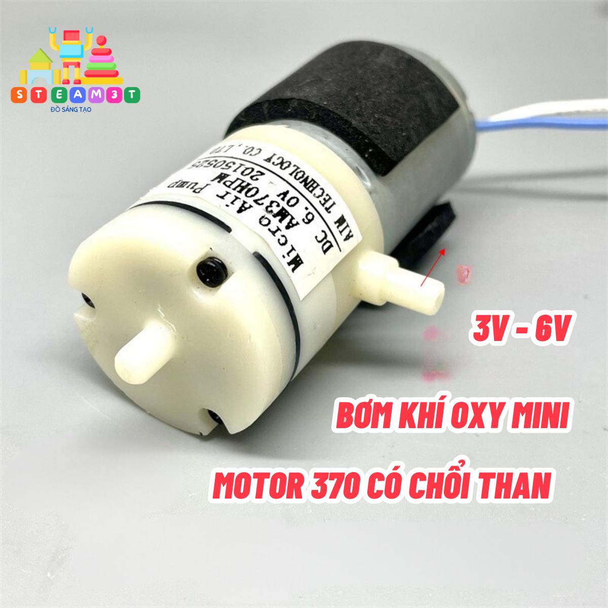 [HCM]Máy bơm mini máy bơm khí động cơ 370 3V - 6V hút chân không không khí sục oxy - LK0231
