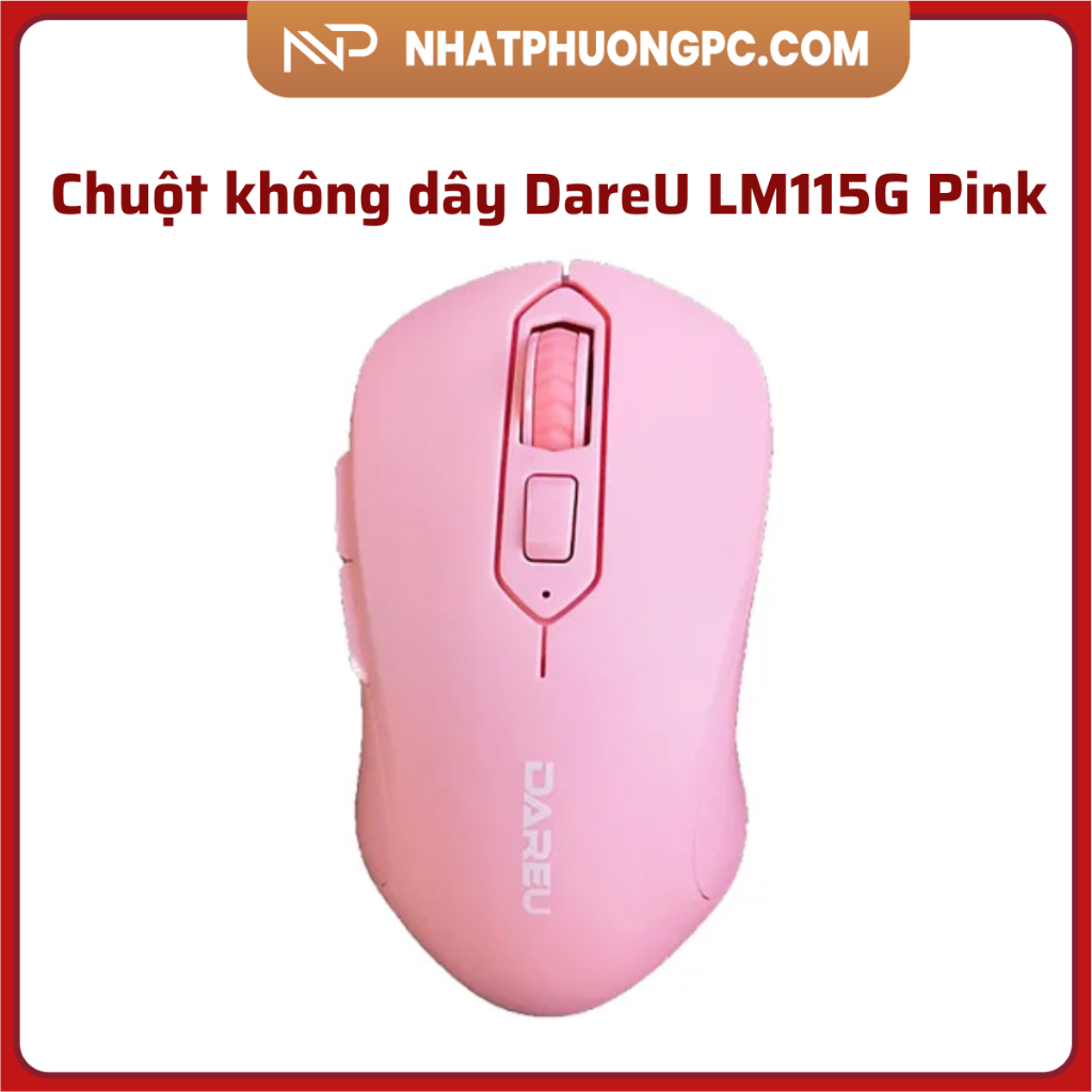 Chuột không dây dareu lm115g pink / hồng - hàng chính hãng