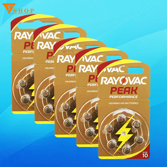 5 vỉ Pin máy trợ thính Rayovac PR70, Pin A10 ( vỉ 6 viên )