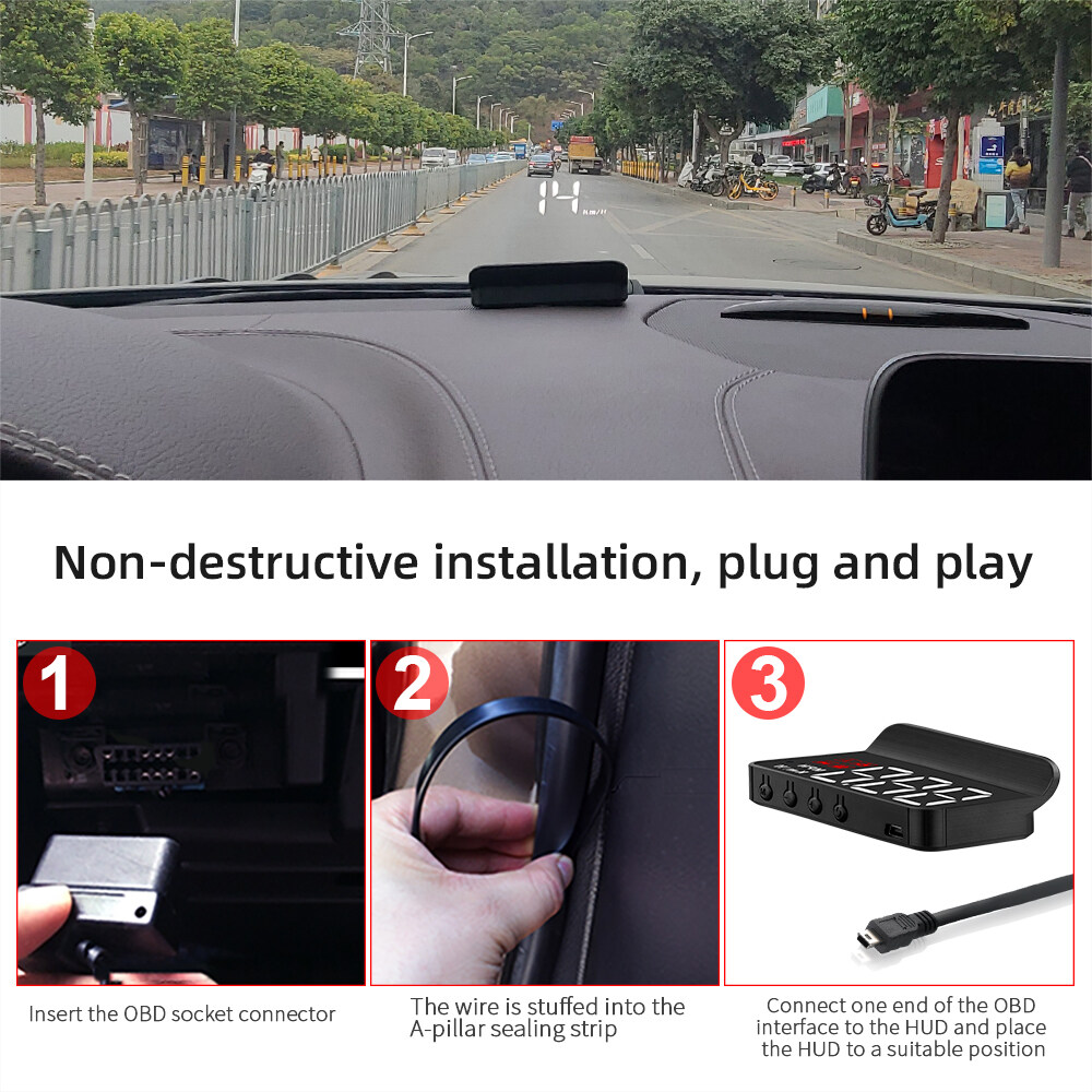 Màn Hình Hiển Thị Đầu Xe Ô Tô HUD OBD2 Máy Chiếu Điện Tử Quá Tốc Độ Màn Hình Độ Nét Cao, Phụ Kiện Ô Tô