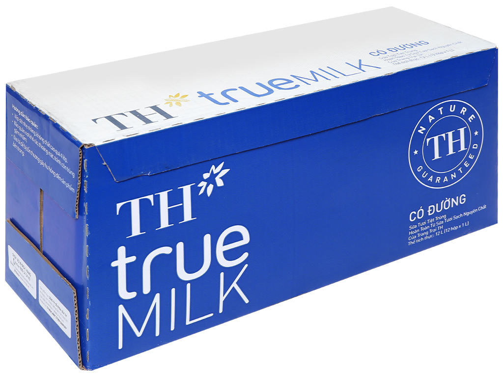 sữa TH True milk có đường, thùng 12 hộp 1L