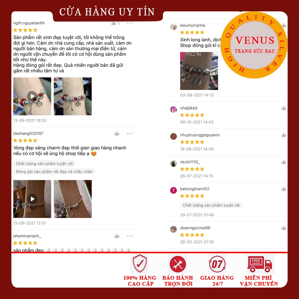 [Charm bạc 925 cao cấp] Charm xích dạng bấm- Mã sản phẩm VENUSCT8