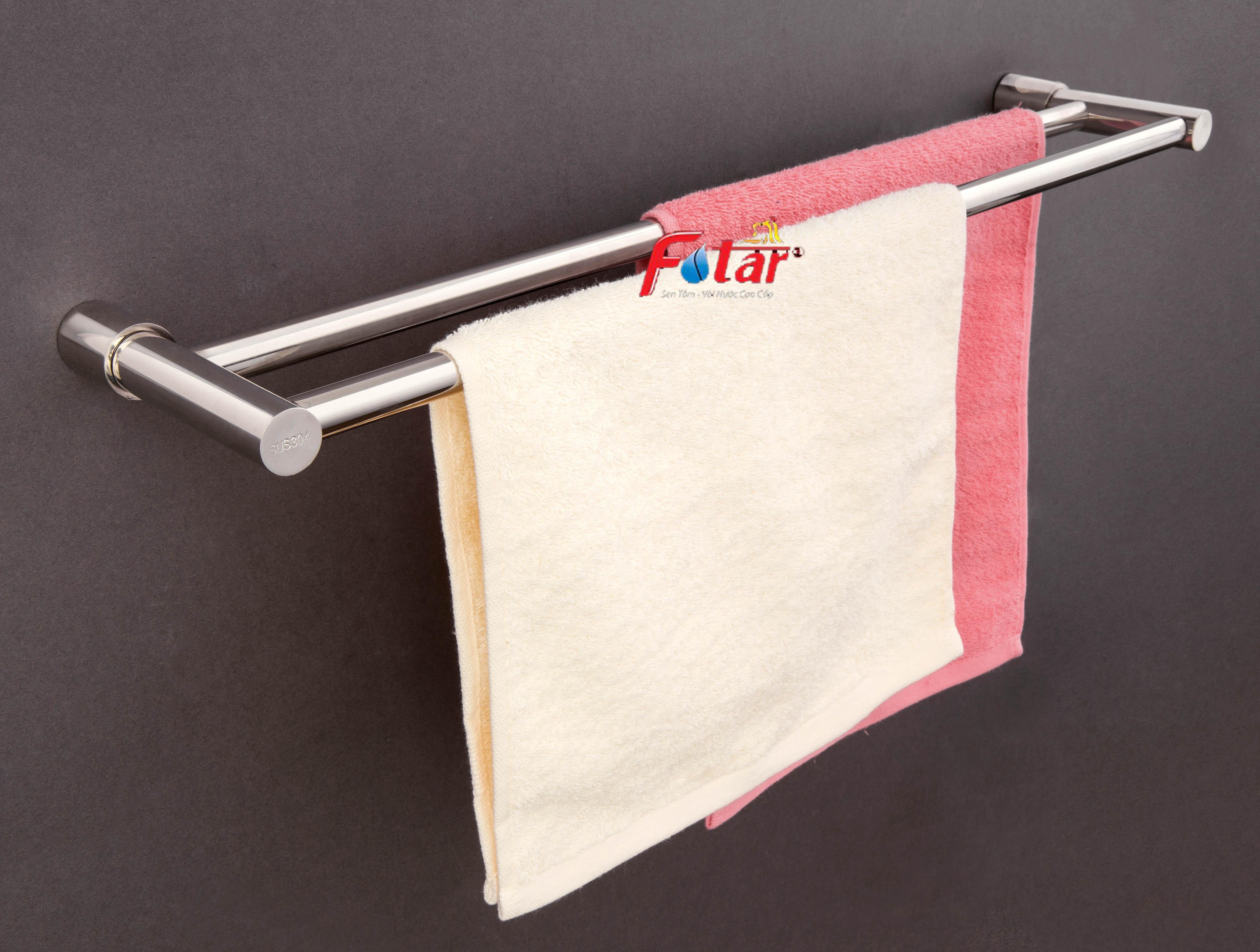 TRỤC ĐẶC, MÁNG KHĂN ĐÁNH BÓNG ĐẸP Thanh Treo Khăn, Máng Khăn Tắm Trong Nhà Tắm INOX 304 MK2 MÁNG KHĂN ĐÔI TRUC TIỆN inox 304 chống han rỉ,