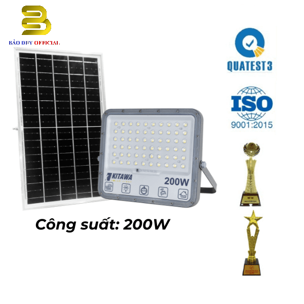 Đèn pha năng lượng mặt trời 200W Kitawa DP15.200
